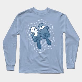 Sea Otters Holding Hands Long Sleeve T-Shirt